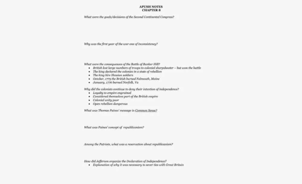 chapter 8 apush notes